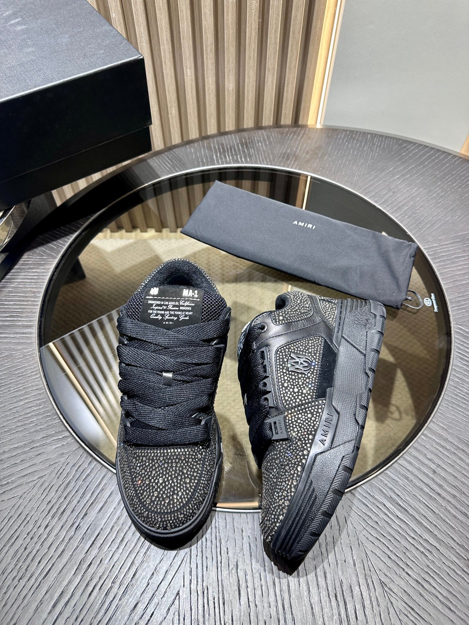 Men's Amiri Premium Leather Platform Mesh Shoes