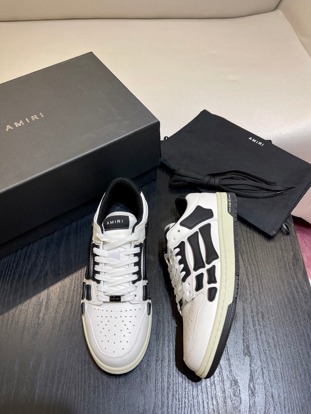 Amiri Leather Low-Top Fashion Sneakers - Casual Sports Shoes