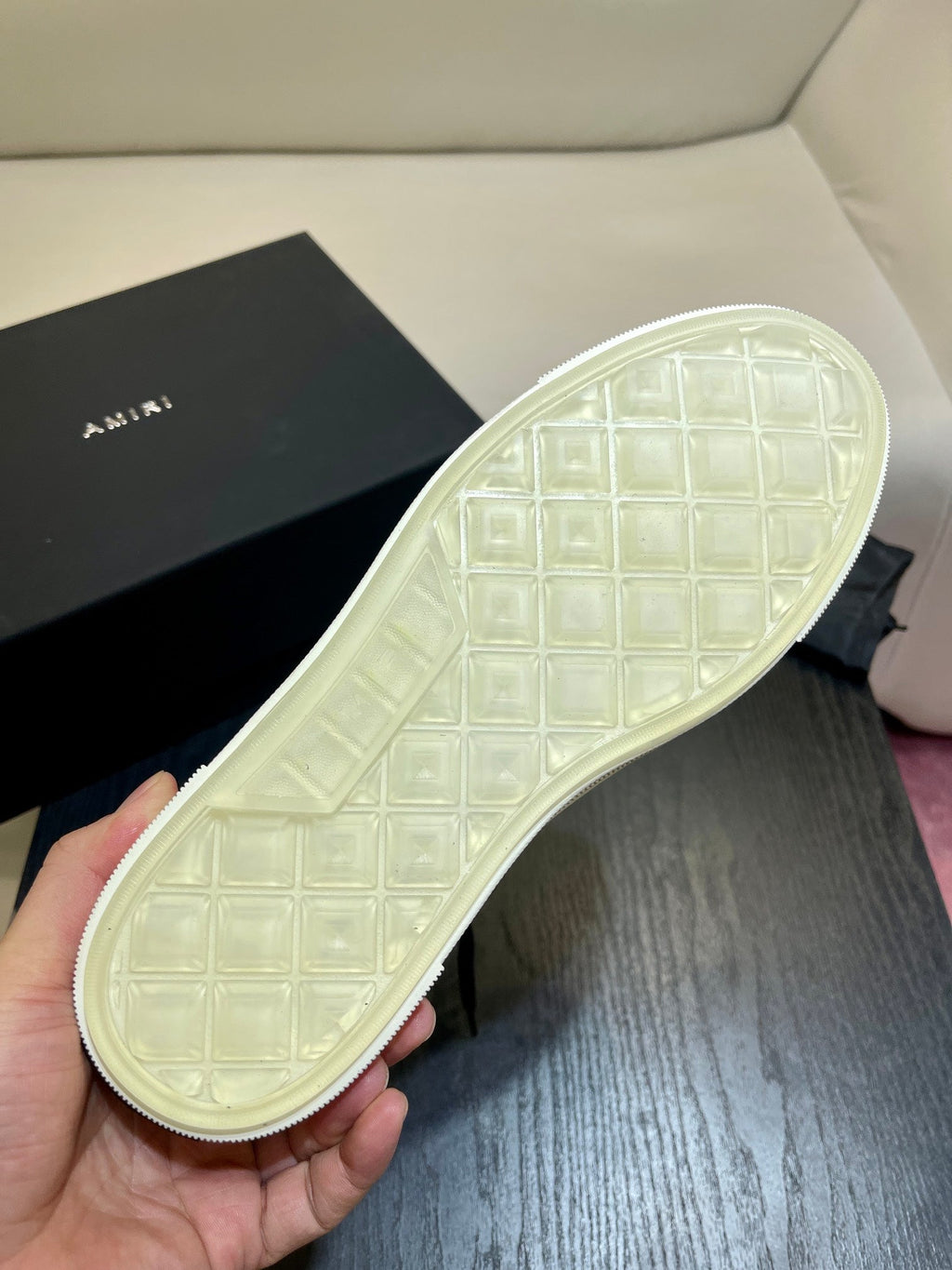 Men's Amiri Canvas and Leather Stars Court High Top Sneakers Shoes