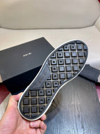 Men's Amiri Canvas and Leather Stars Court High Top Sneakers Shoes