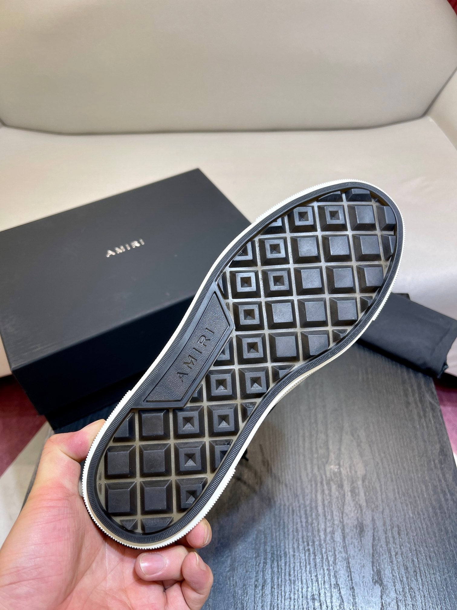 Men's Amiri Canvas and Leather Stars Court High Top Sneakers Shoes