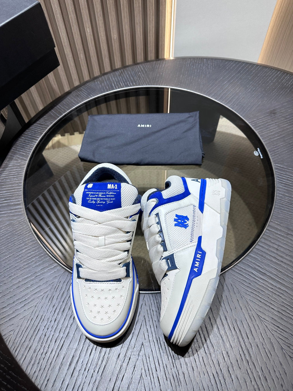 Men's Amiri Premium Leather Platform Mesh Shoes