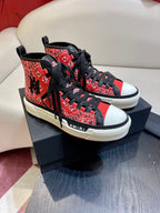 Men's Amiri Canvas and Leather Stars Court High Top Sneakers Shoes