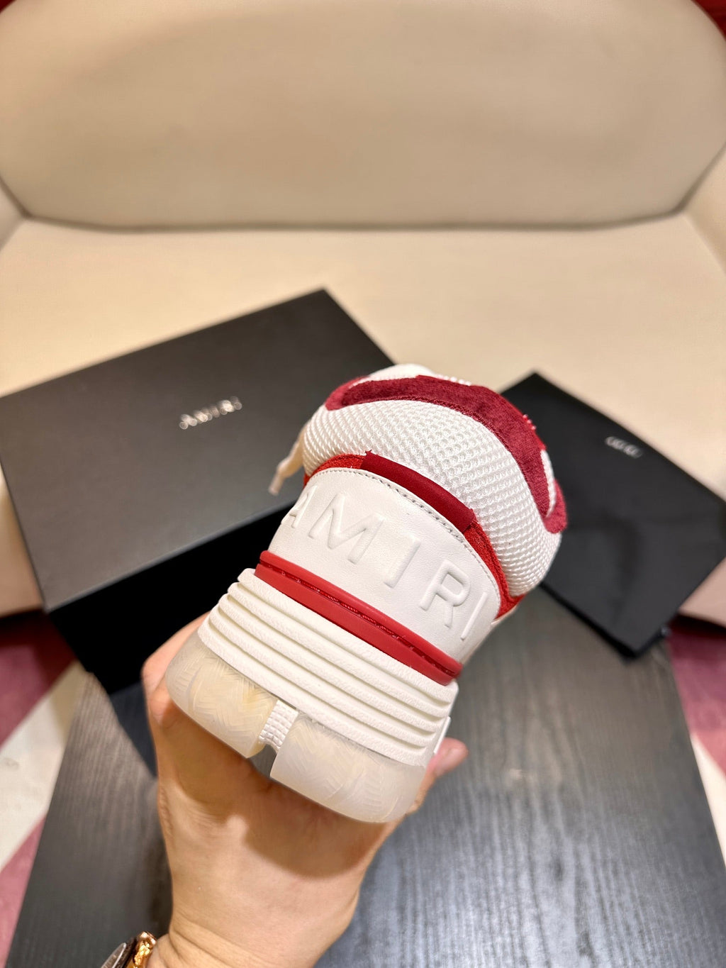 Men's Amiri Premium Leather Platform Mesh Shoes