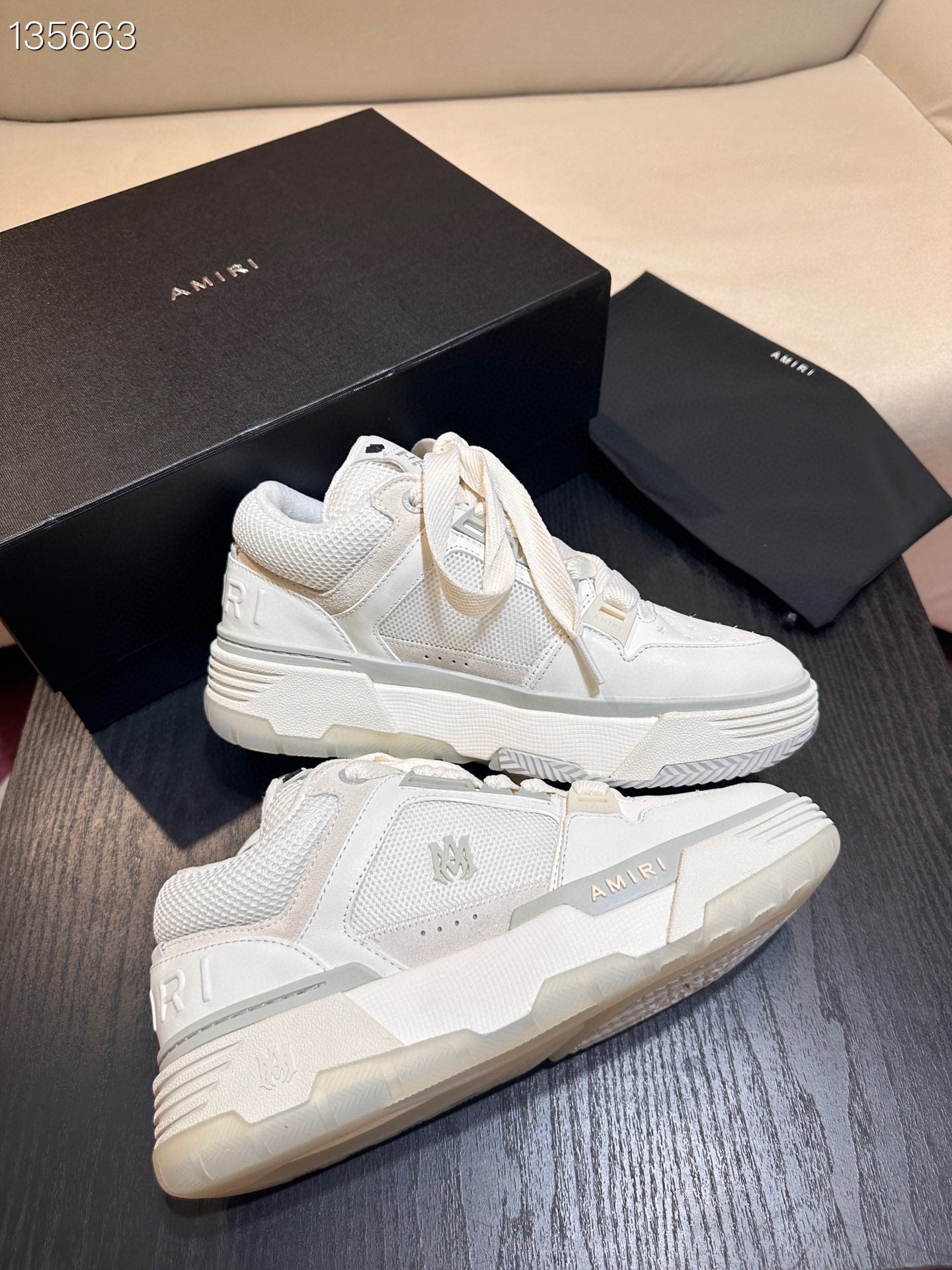 Men's Amiri Premium Leather Platform Mesh Shoes