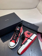 Men's Amiri Canvas and Leather Stars Court High Top Sneakers Shoes