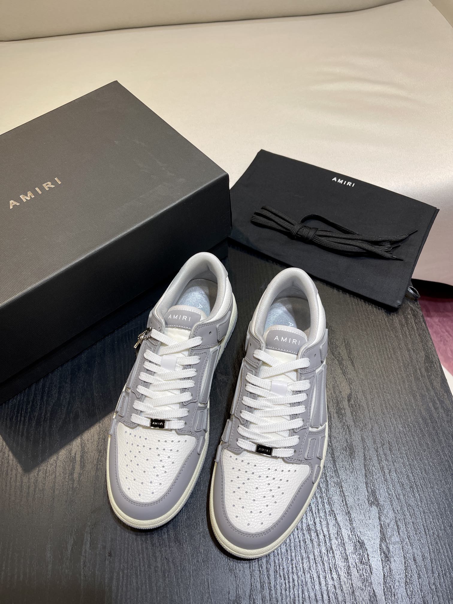 Amiri Leather Low-Top Fashion Sneakers - Casual Sports Shoes