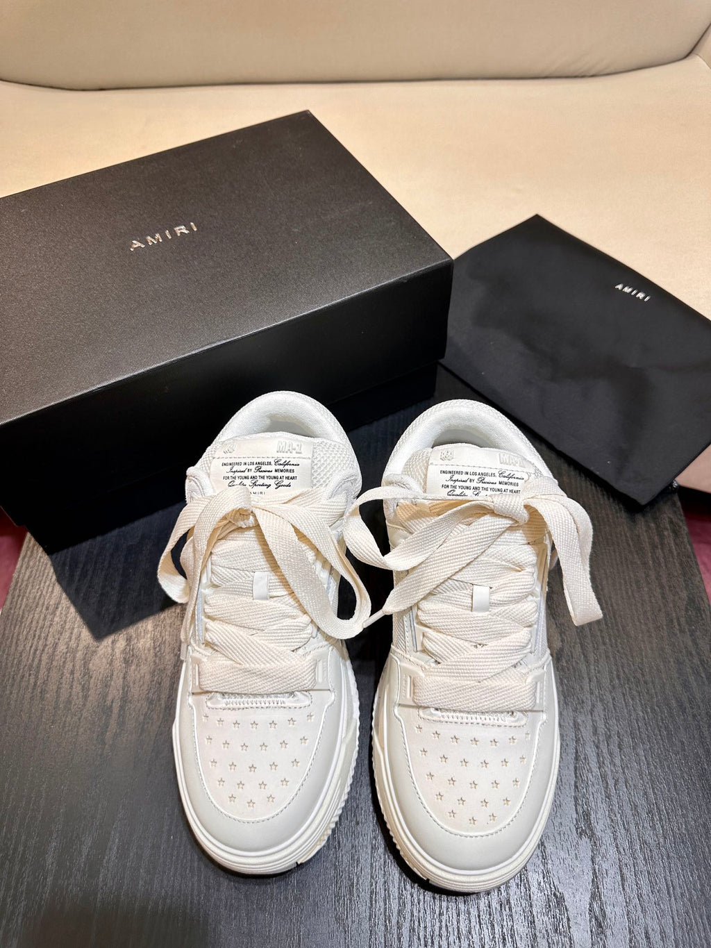 Men's Amiri Premium Leather Platform Mesh Shoes