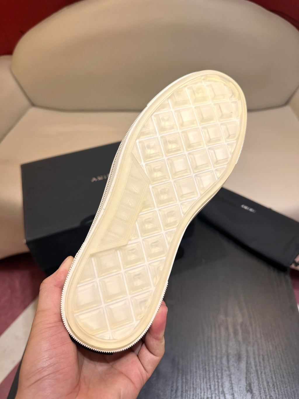 Men's Amiri Canvas and Leather Stars Court High Top Sneakers Shoes