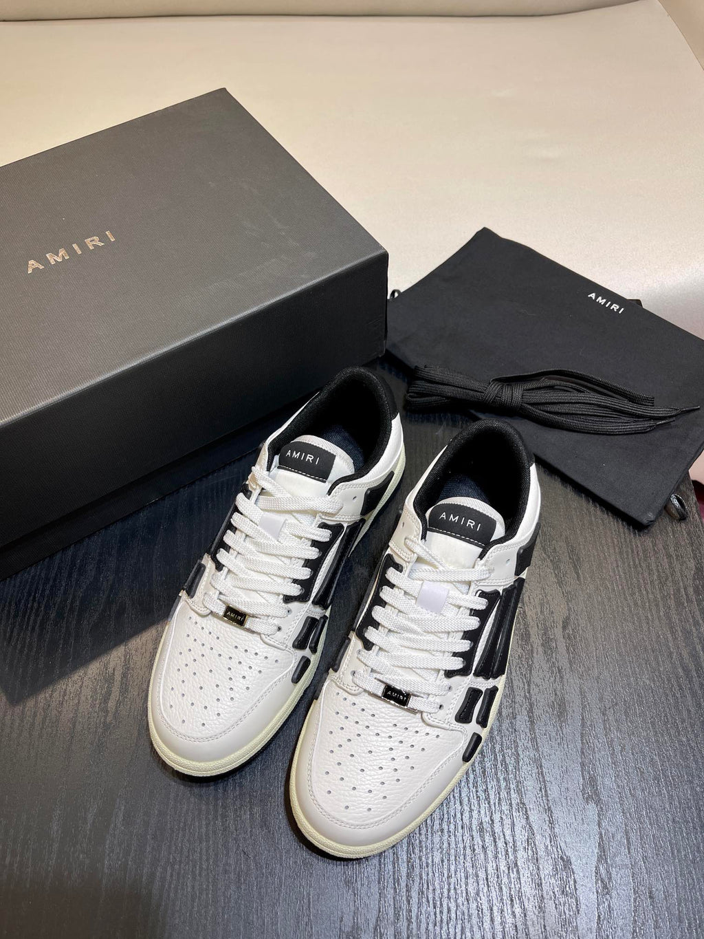 Amiri Leather Low-Top Fashion Sneakers - Casual Sports Shoes