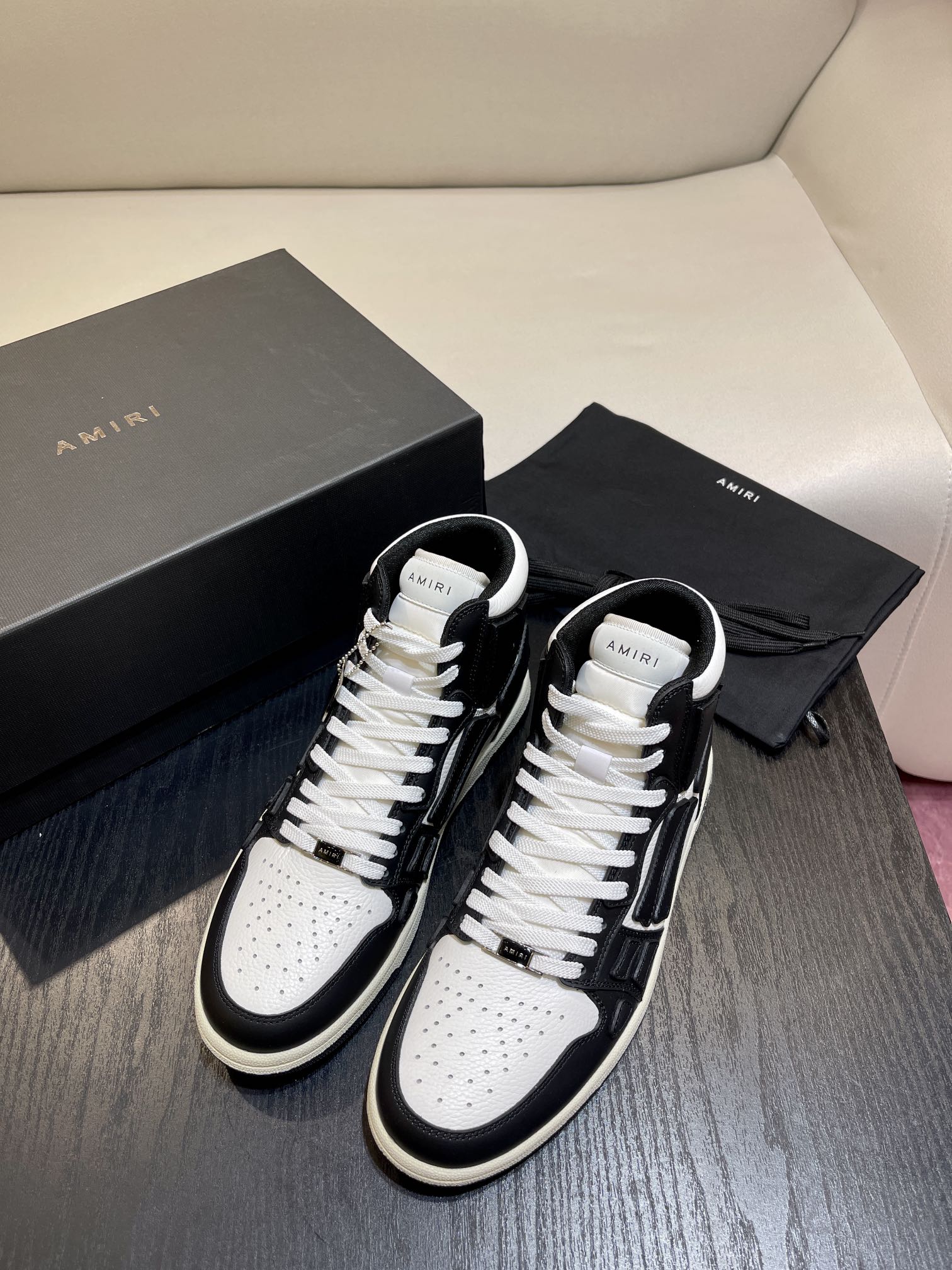 Amiri Leather High Top Sneakers Shoes