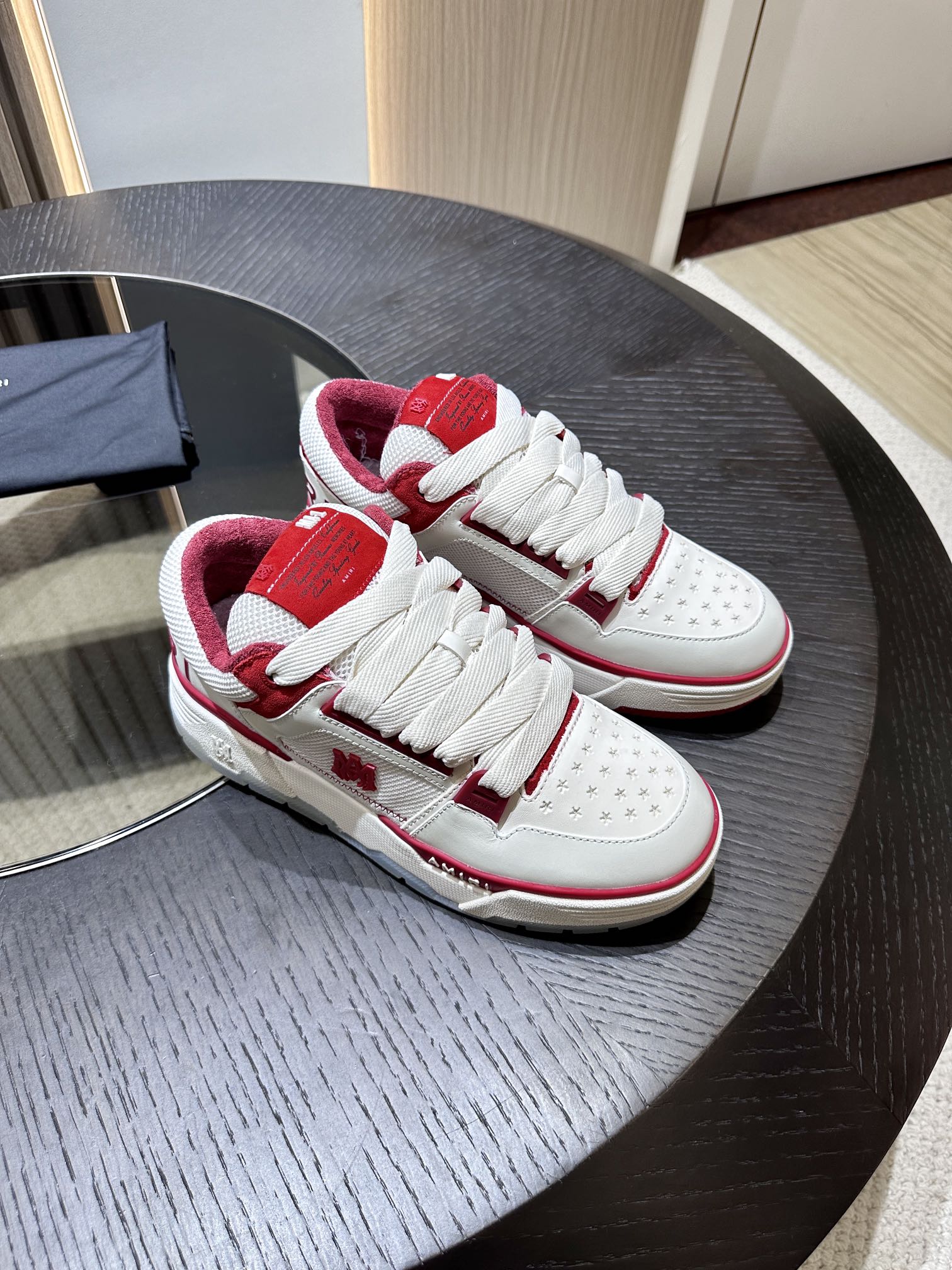 Men's Amiri Premium Leather Platform Mesh Shoes