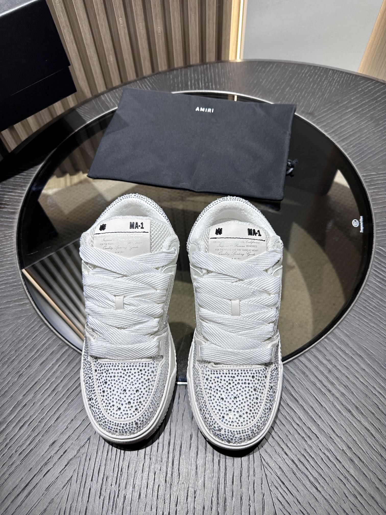 Men's Amiri Premium Leather Platform Mesh Shoes