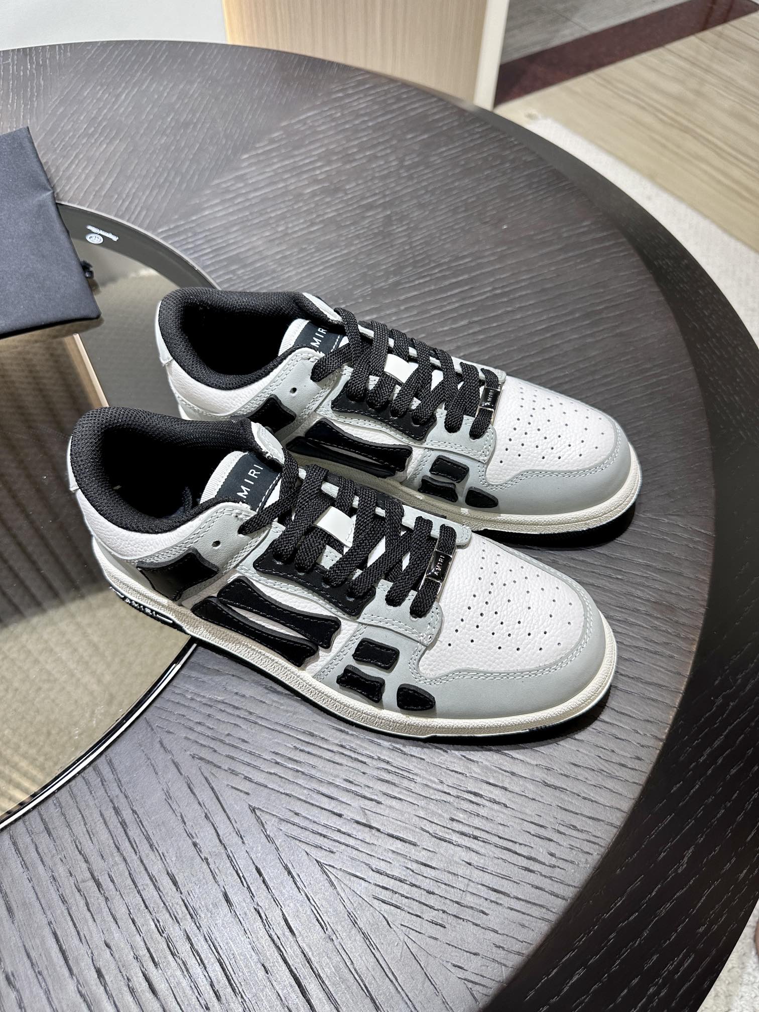 Amiri Leather Low-Top Fashion Sneakers - Casual Sports Shoes