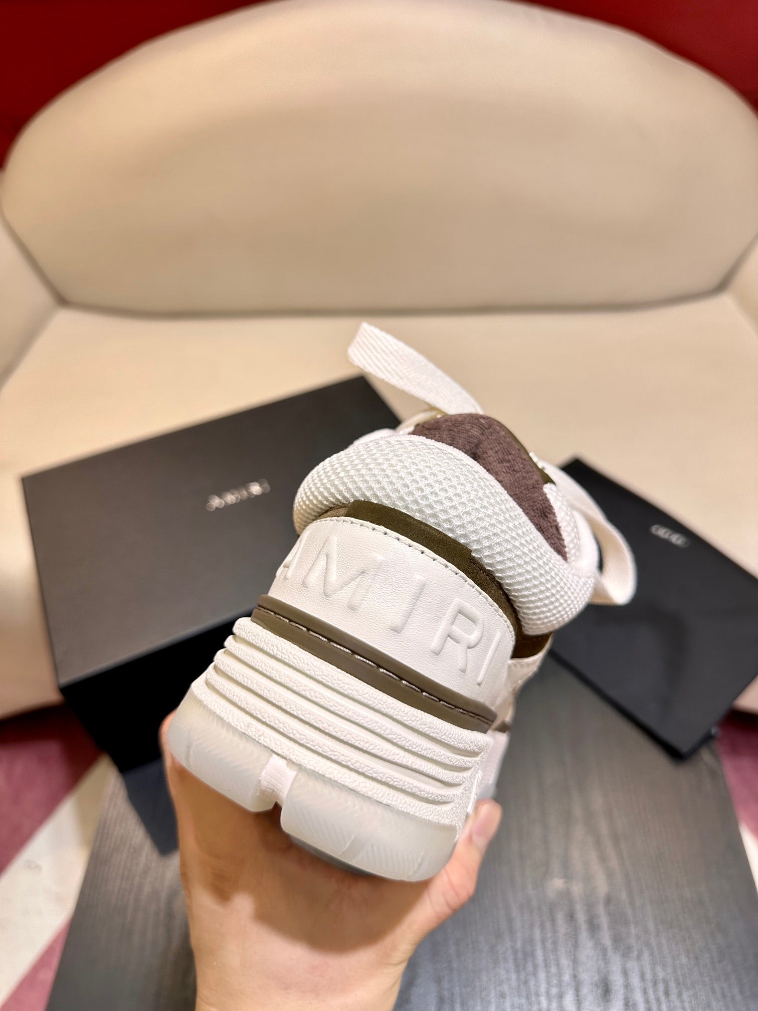 Men's Amiri Premium Leather Platform Mesh Shoes