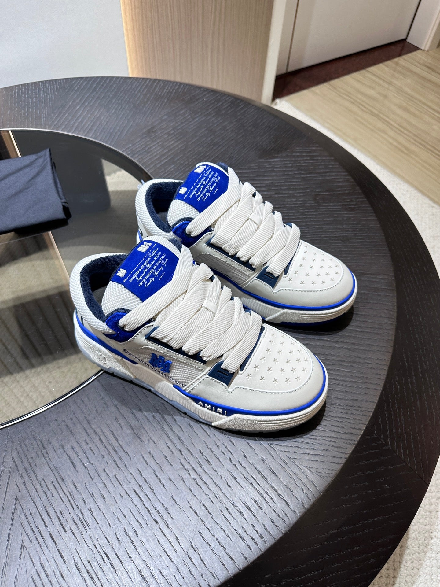 Men's Amiri Premium Leather Platform Mesh Shoes