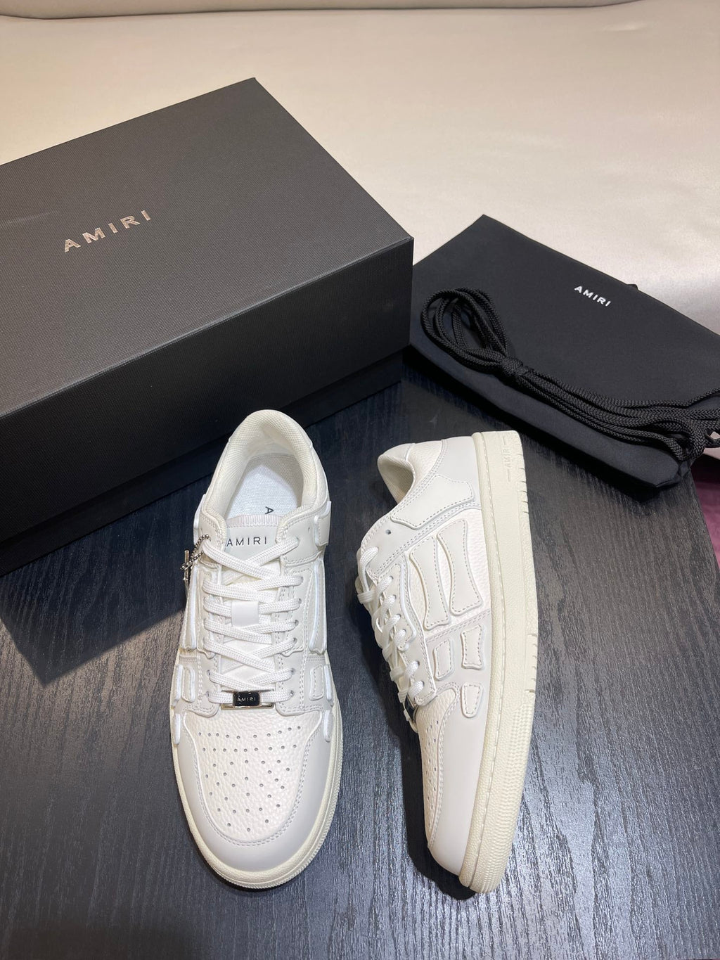 Amiri Leather Low-Top Fashion Sneakers - Casual Sports Shoes