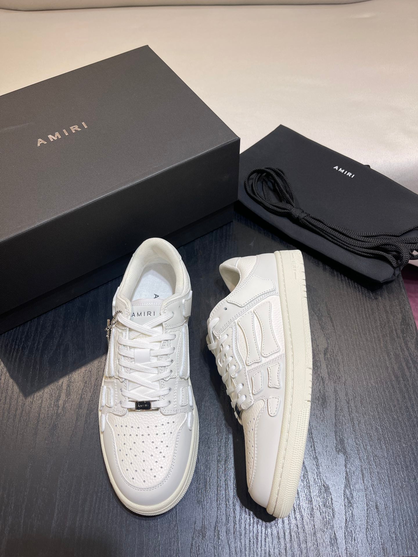 Amiri Leather Low-Top Fashion Sneakers - Casual Sports Shoes