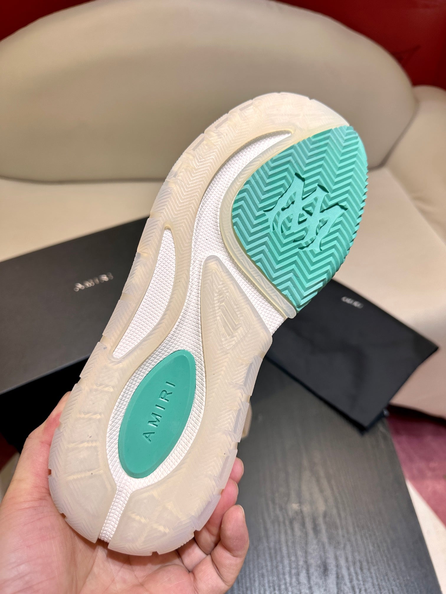 Men's Amiri Premium Leather Platform Mesh Shoes