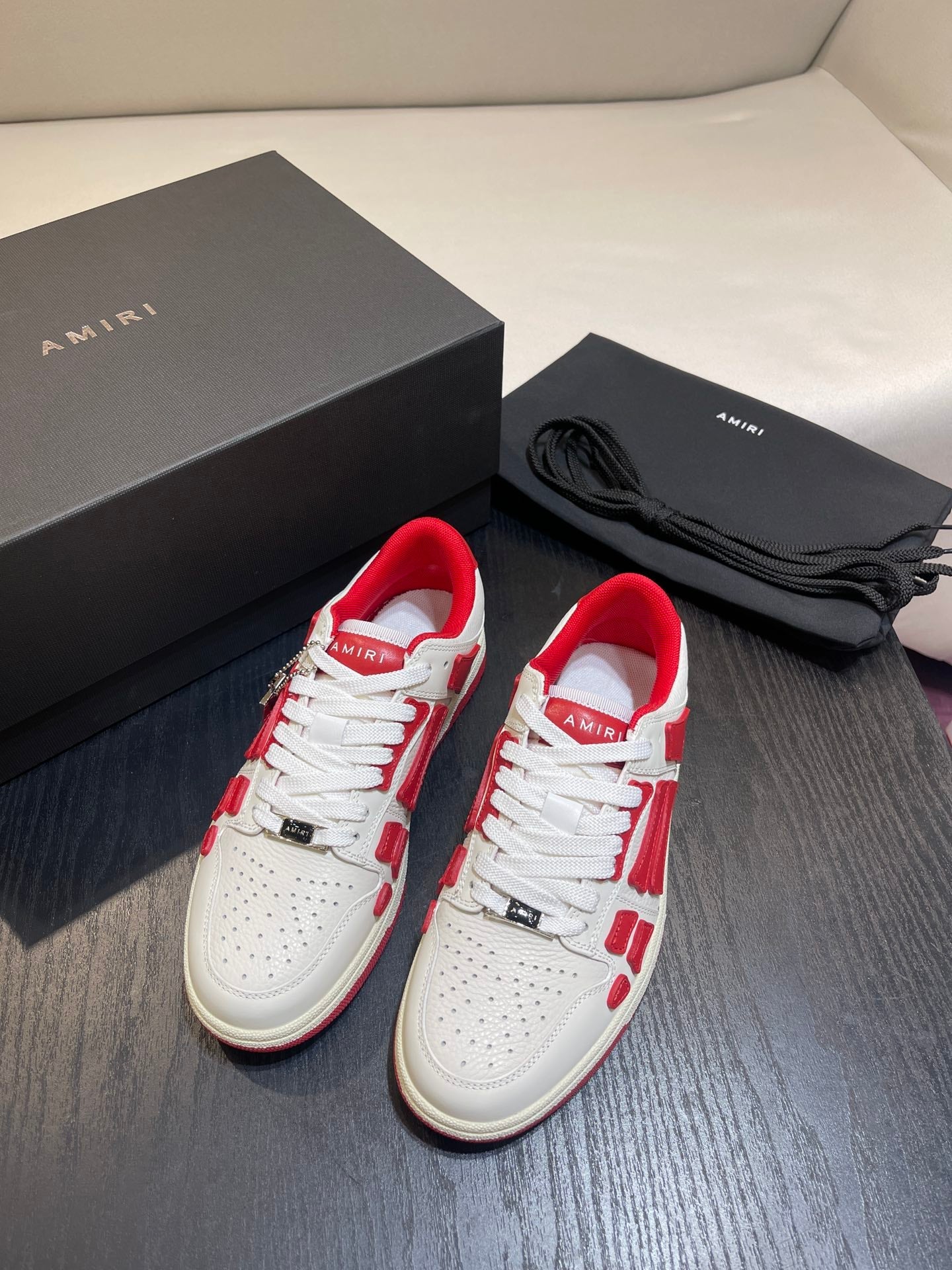 Amiri Leather Low-Top Fashion Sneakers - Casual Sports Shoes