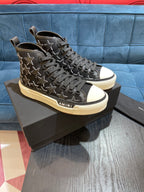 Men's Amiri Canvas and Leather Stars Court High Top Sneakers Shoes