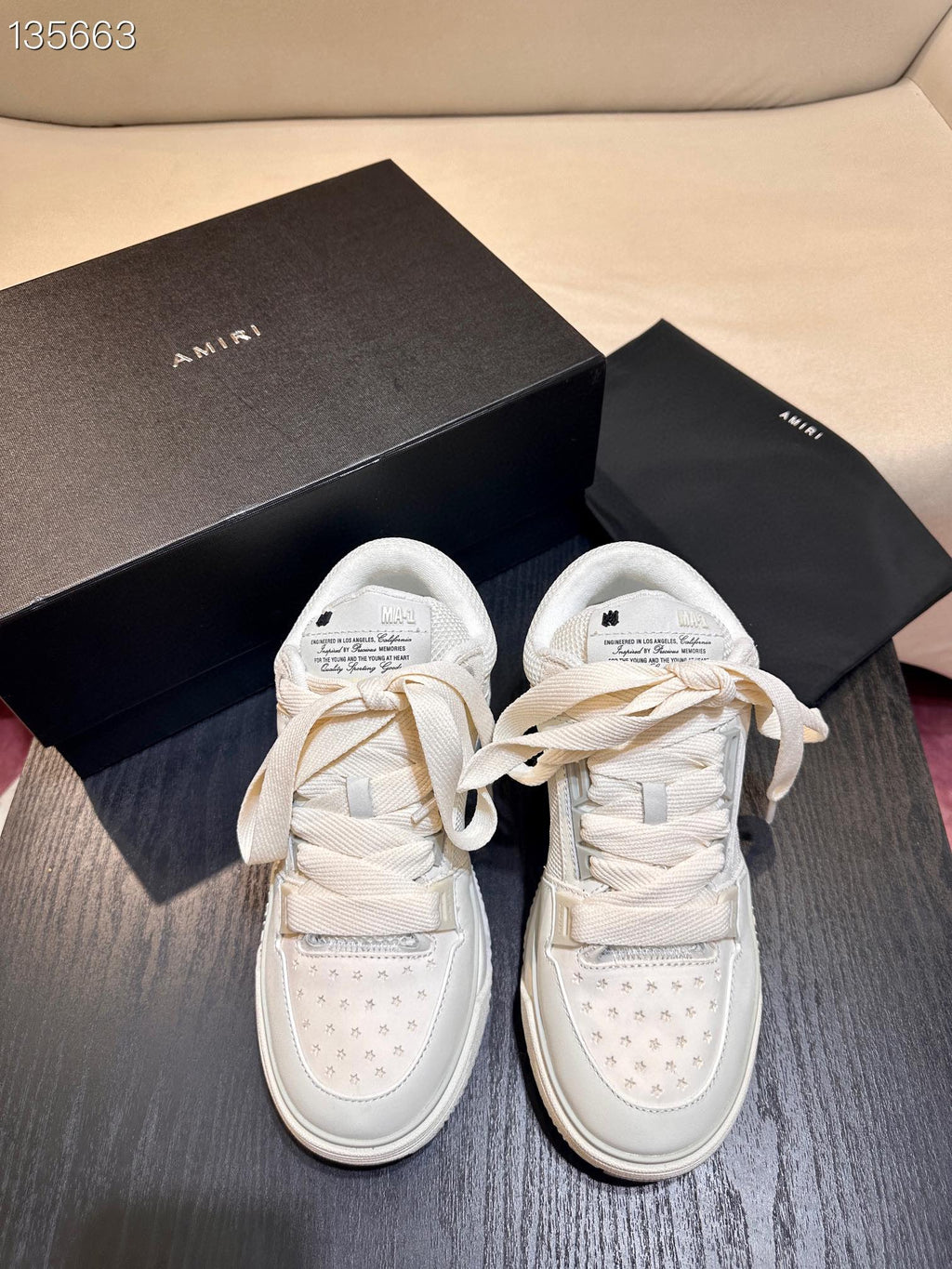 Men's Amiri Premium Leather Platform Mesh Shoes