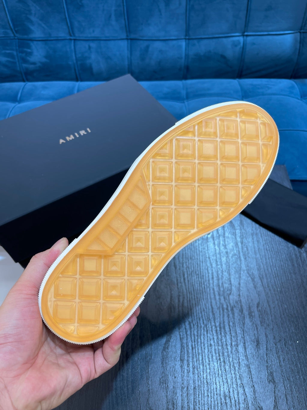 Men's Amiri Canvas and Leather Stars Court High Top Sneakers Shoes