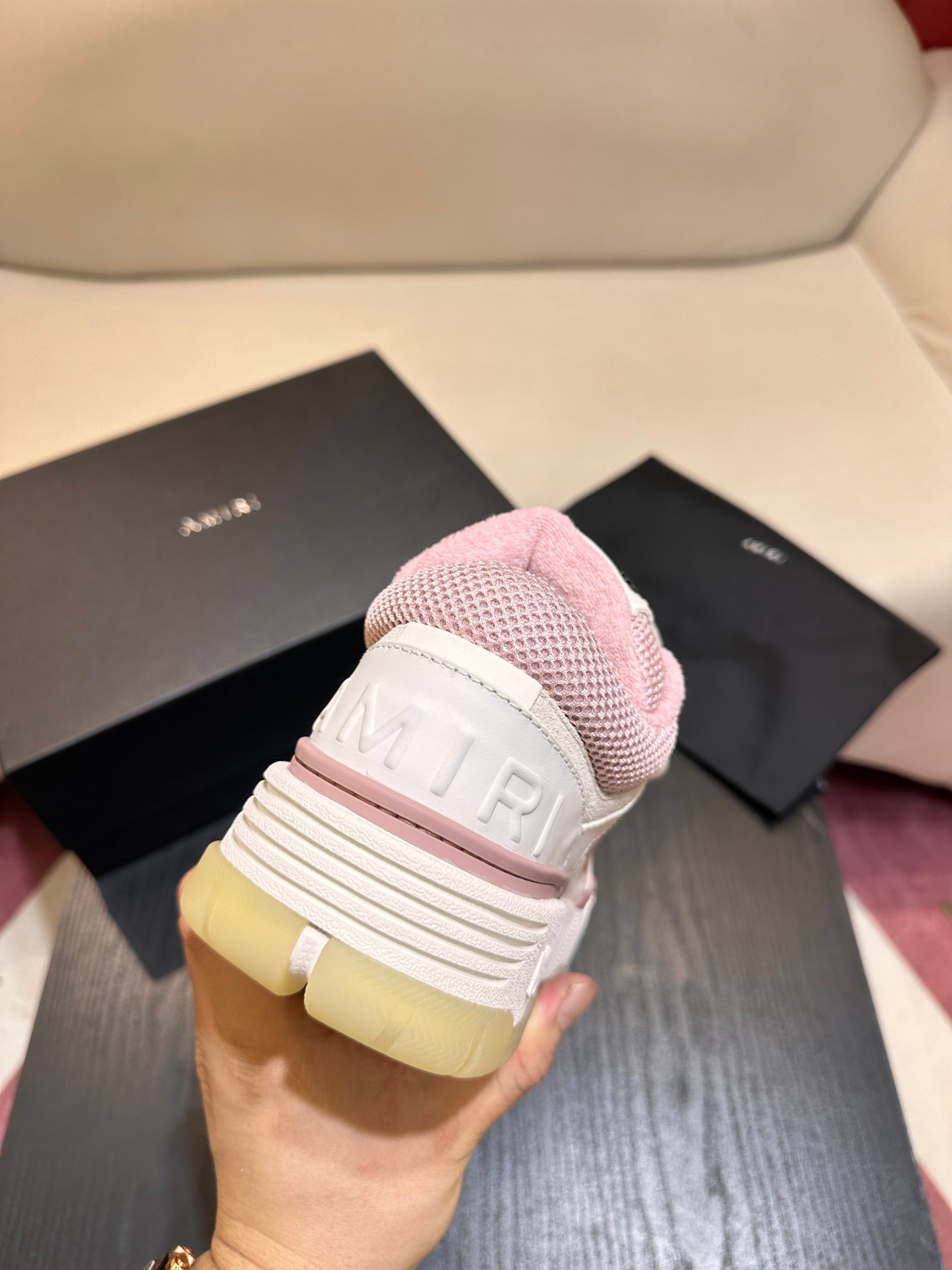 Men's Amiri Premium Leather Platform Mesh Shoes