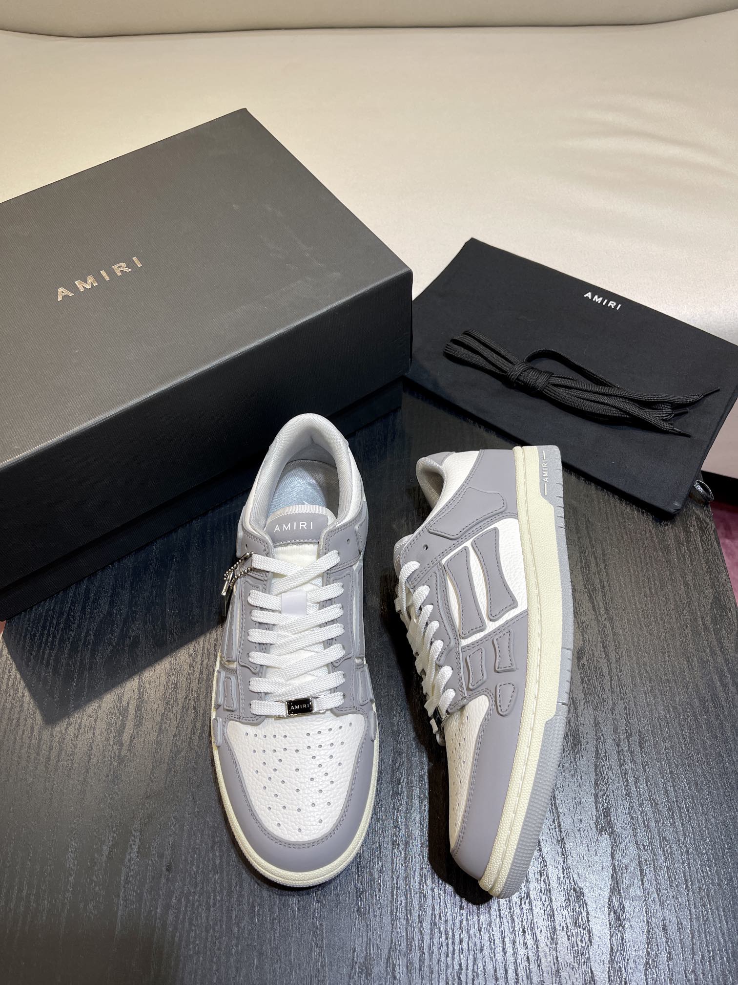 Amiri Leather Low-Top Fashion Sneakers - Casual Sports Shoes
