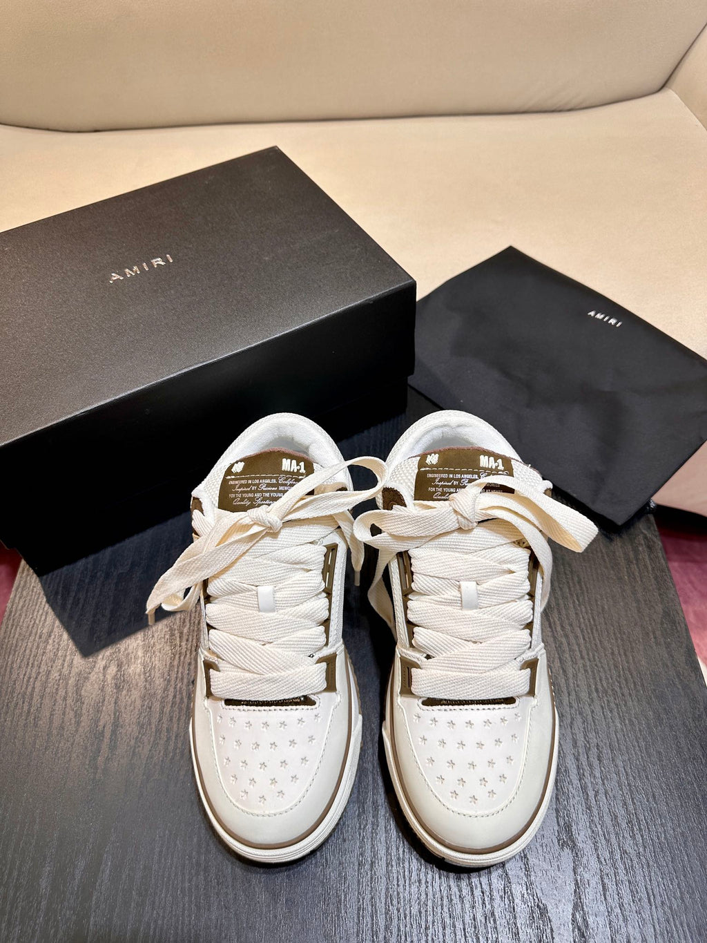 Men's Amiri Premium Leather Platform Mesh Shoes