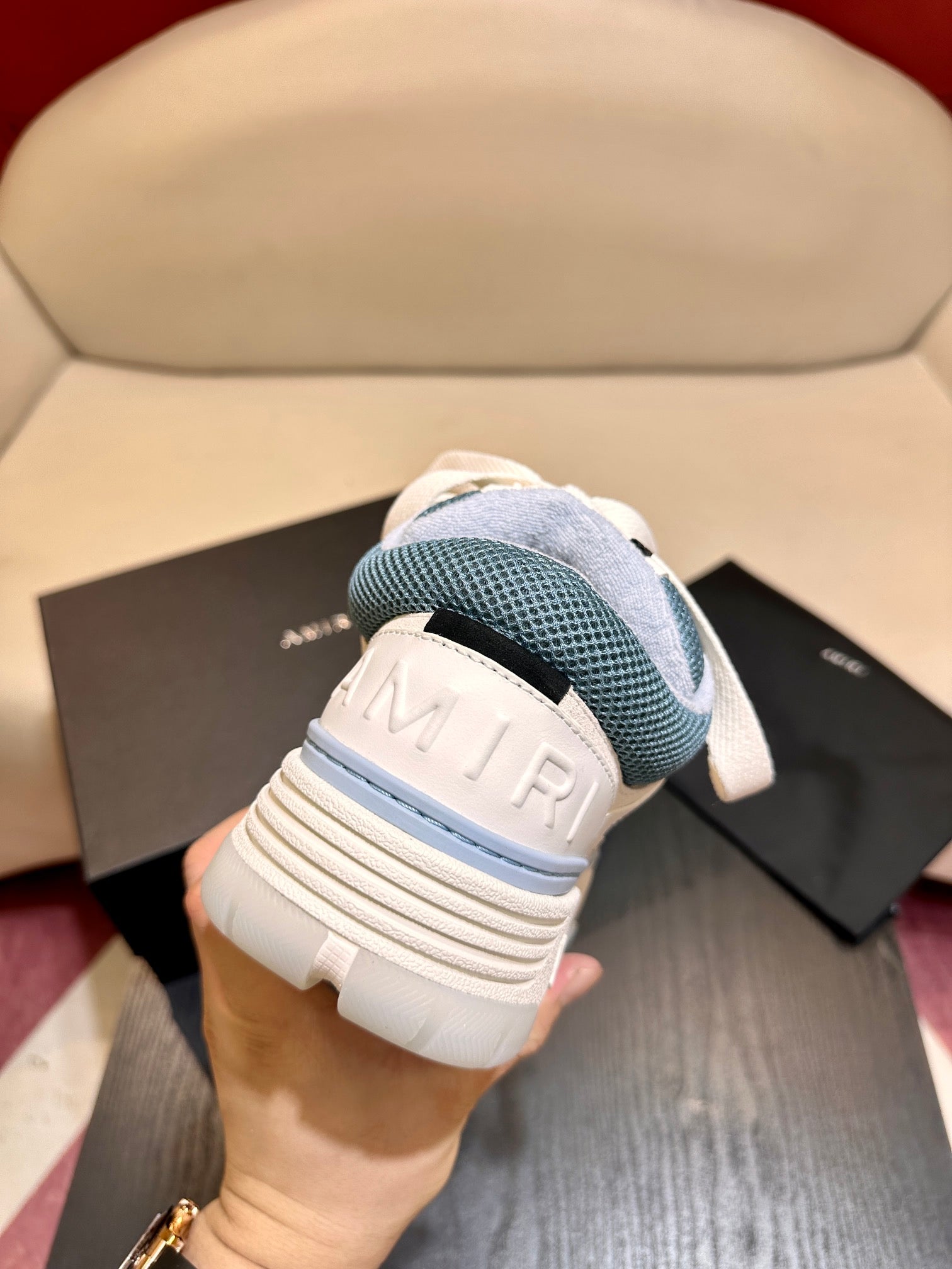 Men's Amiri Premium Leather Platform Mesh Shoes