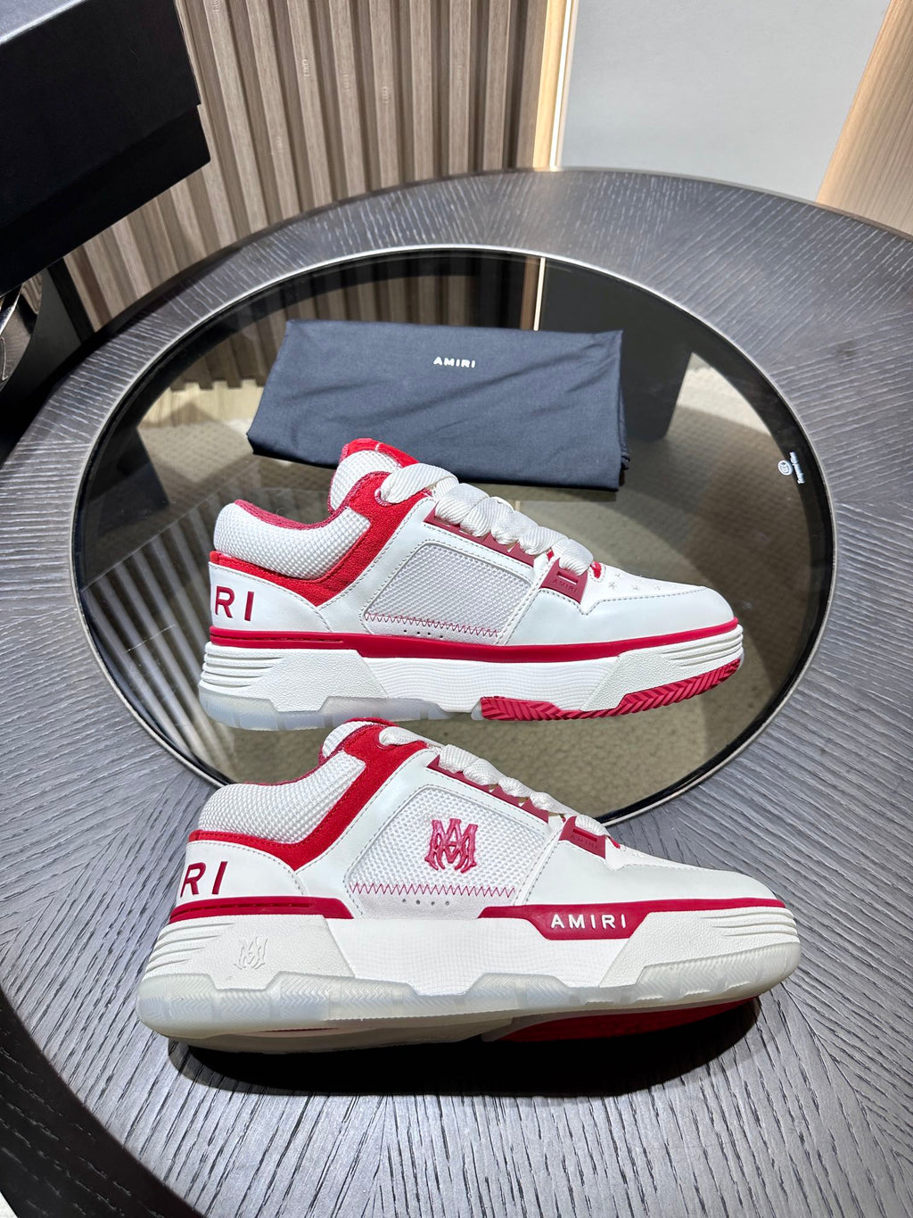 Men's Amiri Premium Leather Platform Mesh Shoes