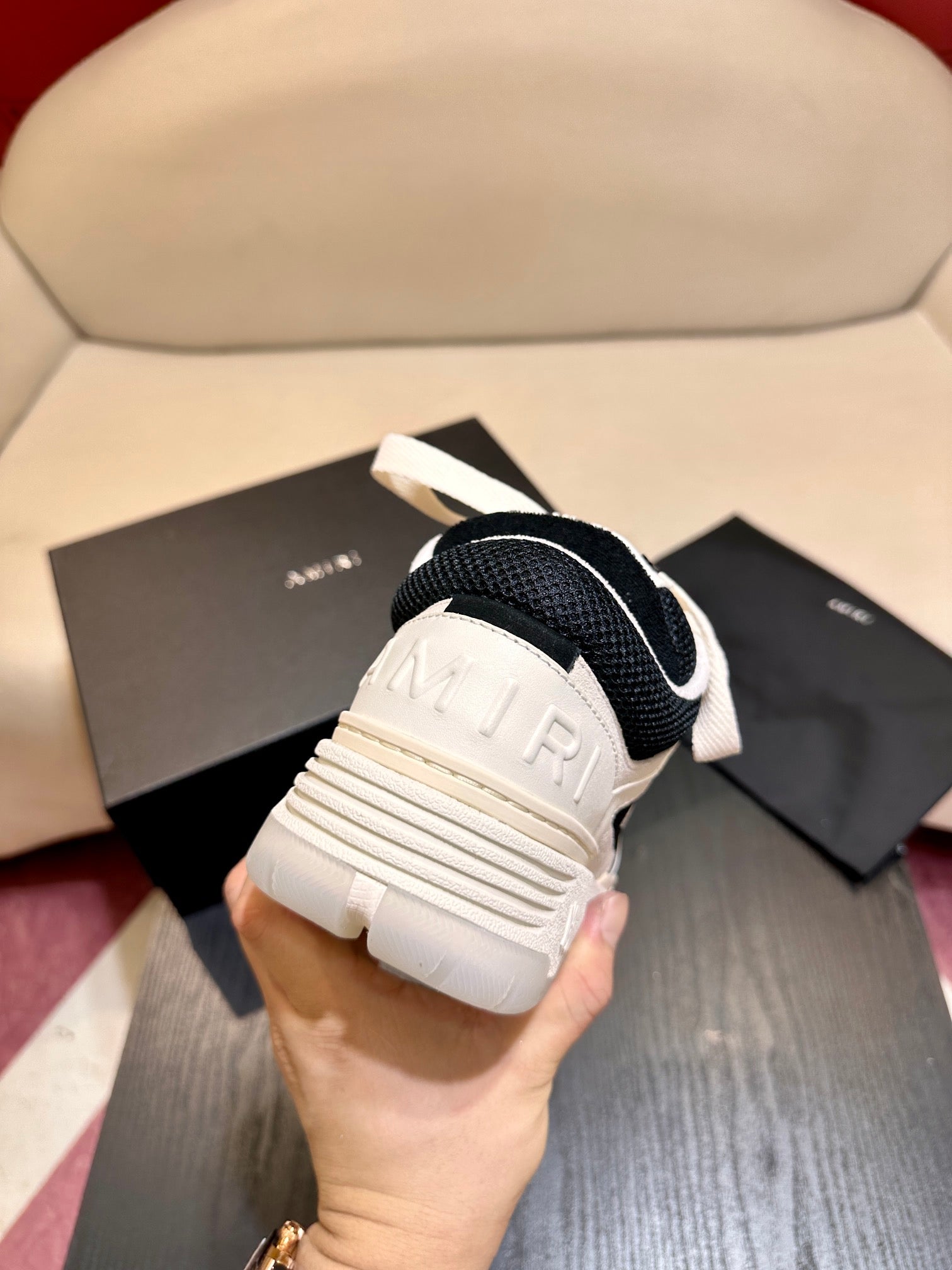 Men's Amiri Premium Leather Platform Mesh Shoes