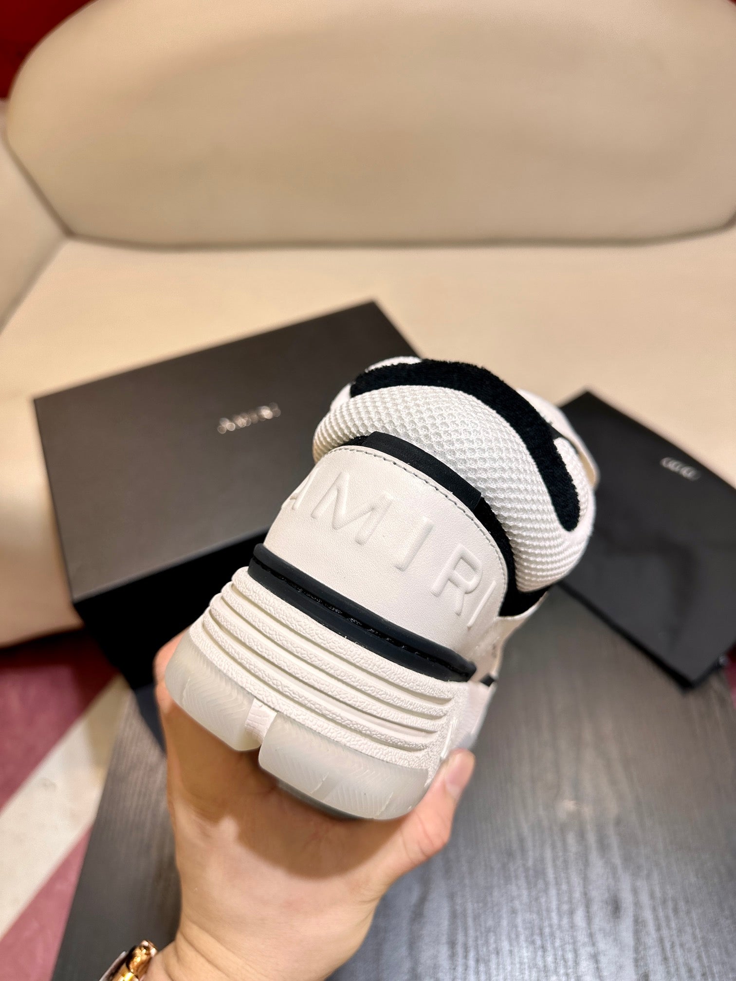 Men's Amiri Premium Leather Platform Mesh Shoes