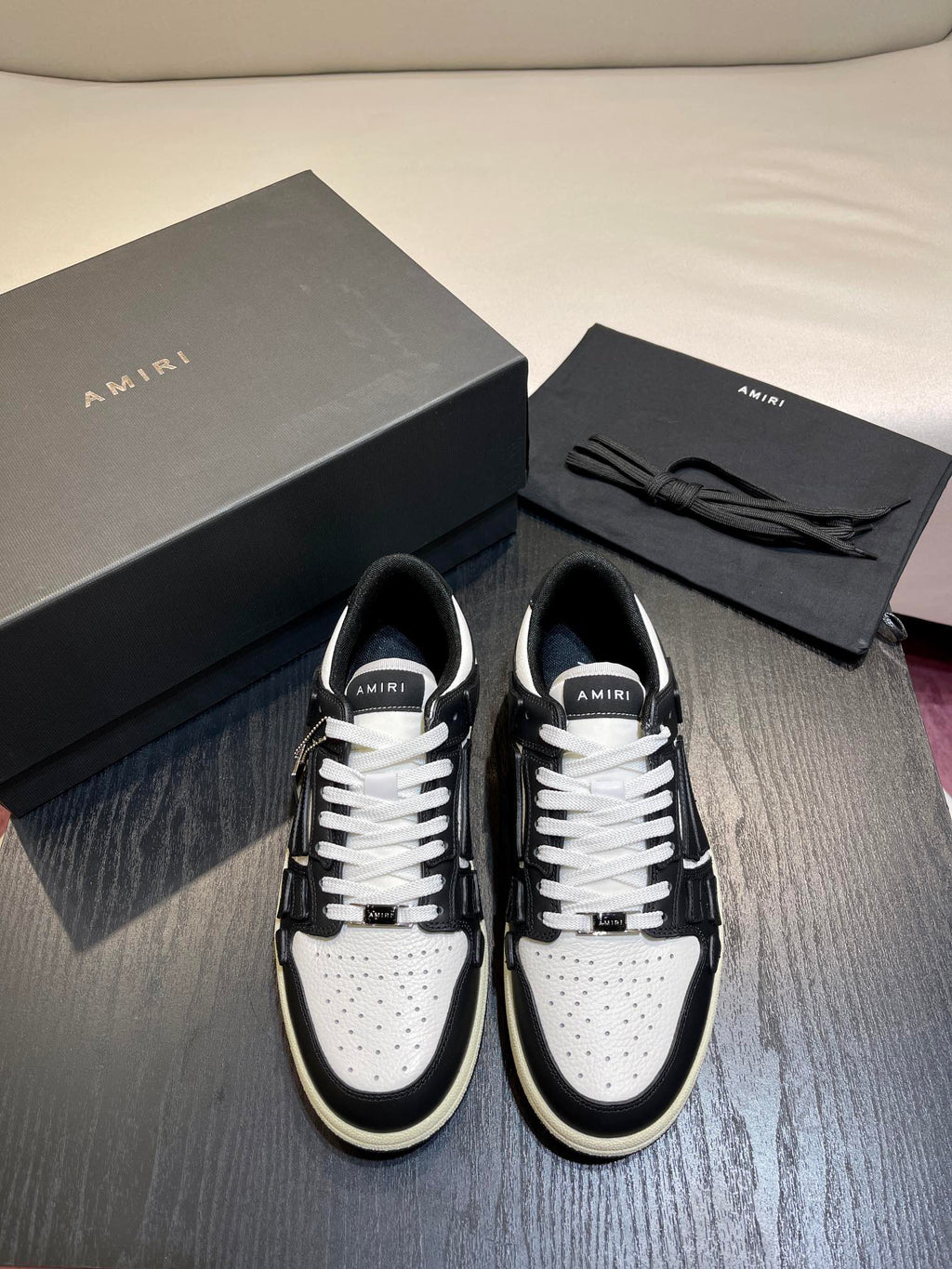 Amiri Leather Low-Top Fashion Sneakers - Casual Sports Shoes