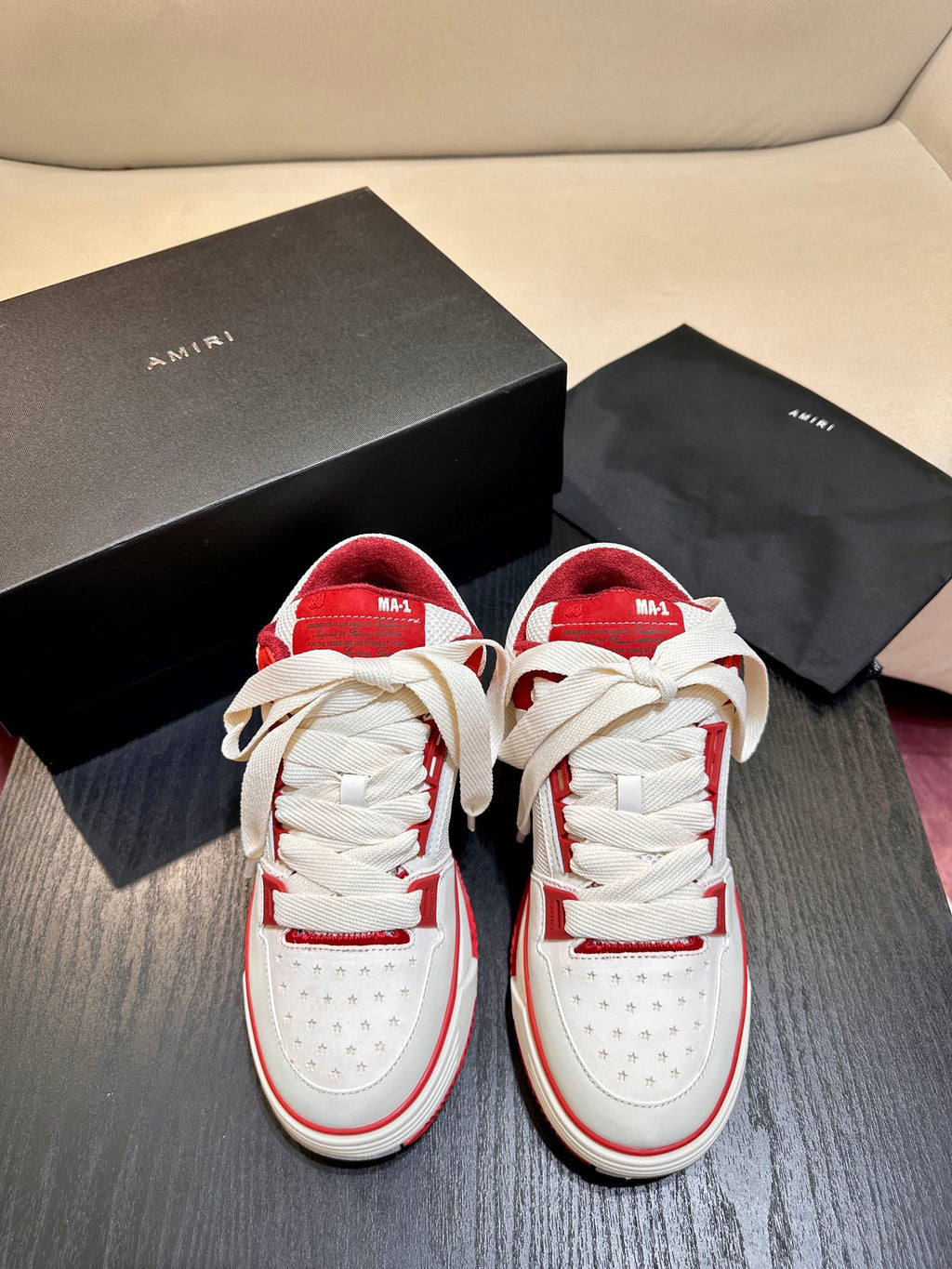 Men's Amiri Premium Leather Platform Mesh Shoes