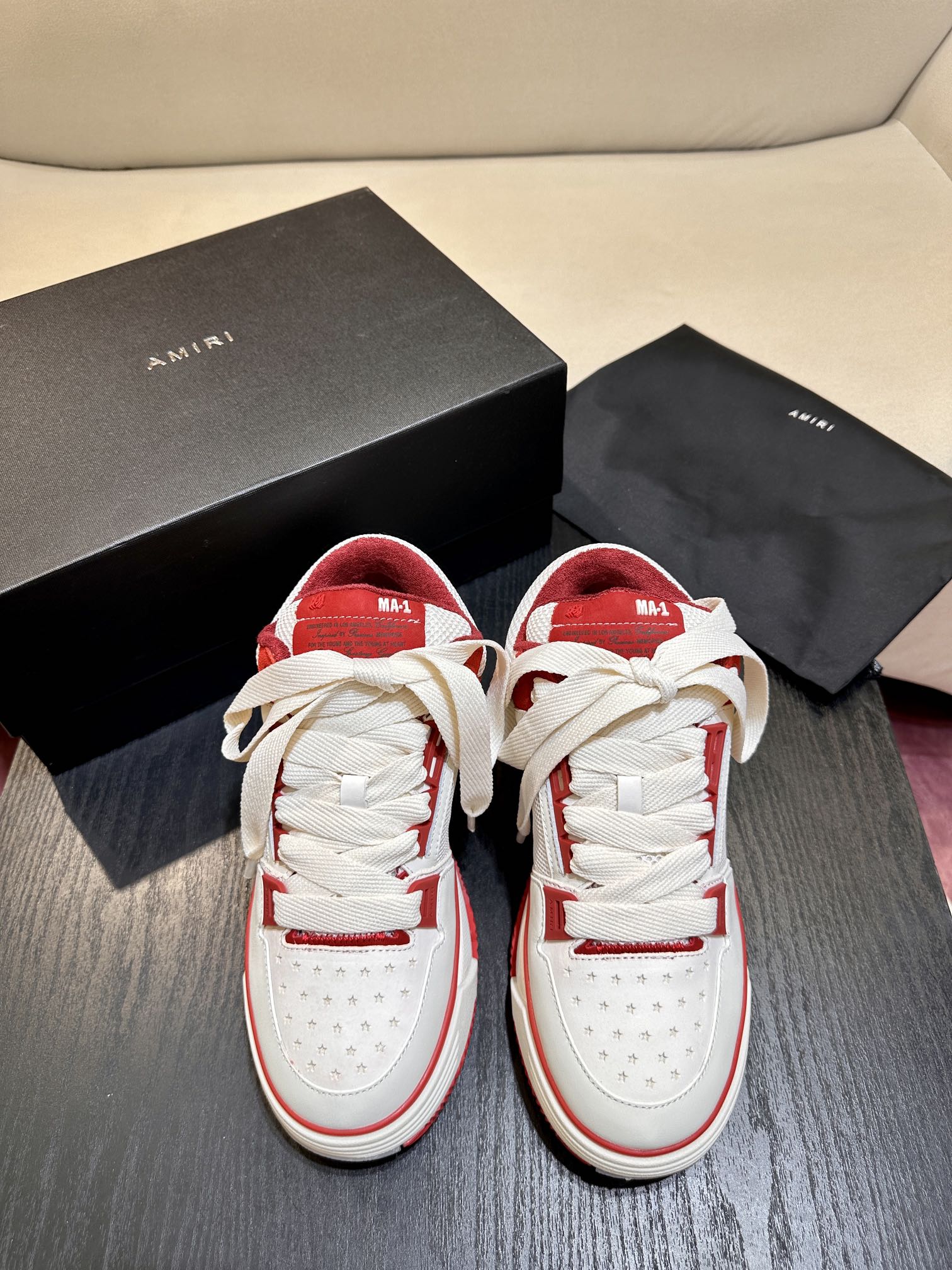 Men's Amiri Premium Leather Platform Mesh Shoes