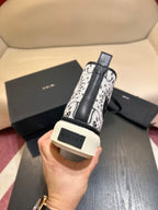 Men's Amiri Canvas and Leather Stars Court High Top Sneakers Shoes