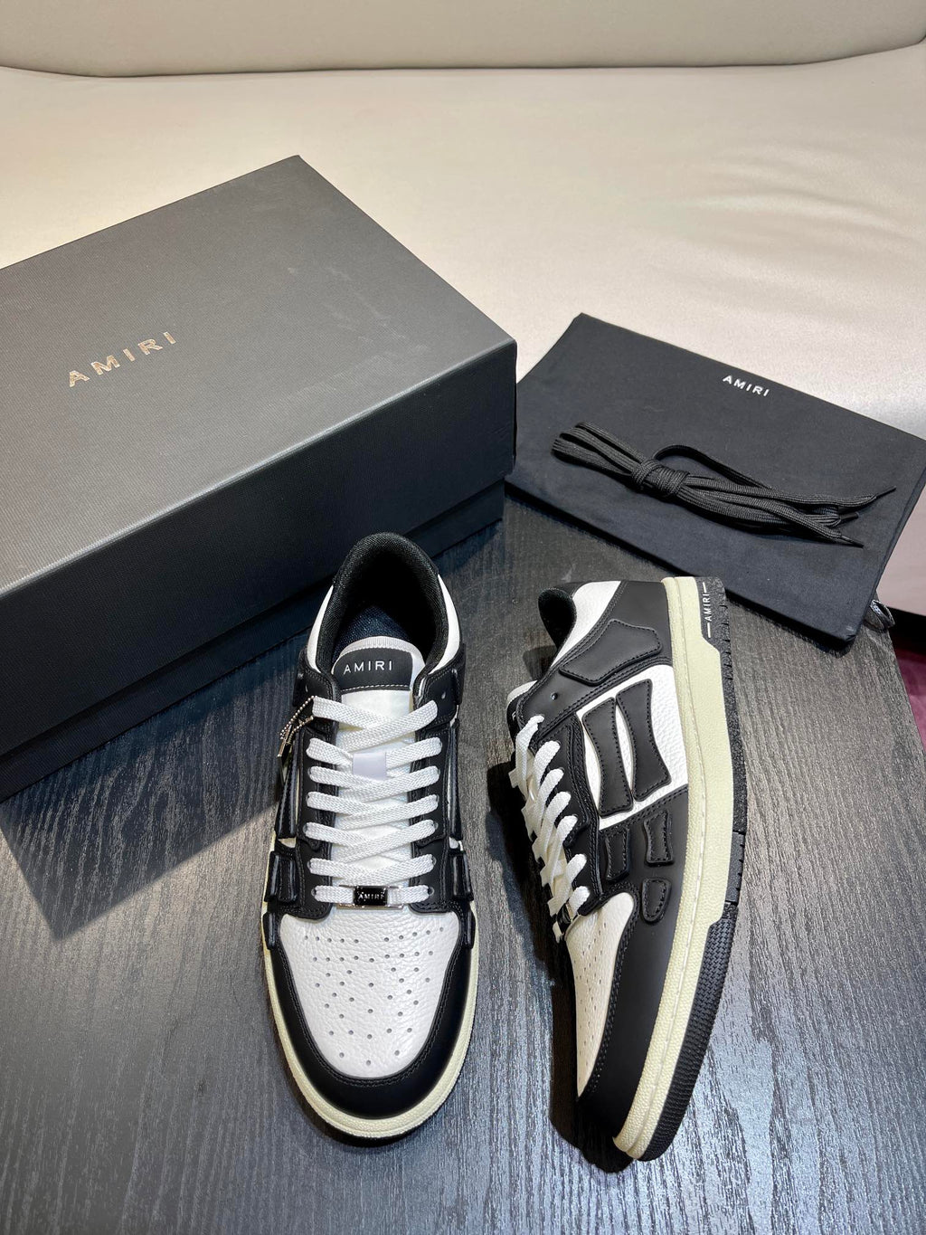 Amiri Leather Low-Top Fashion Sneakers - Casual Sports Shoes