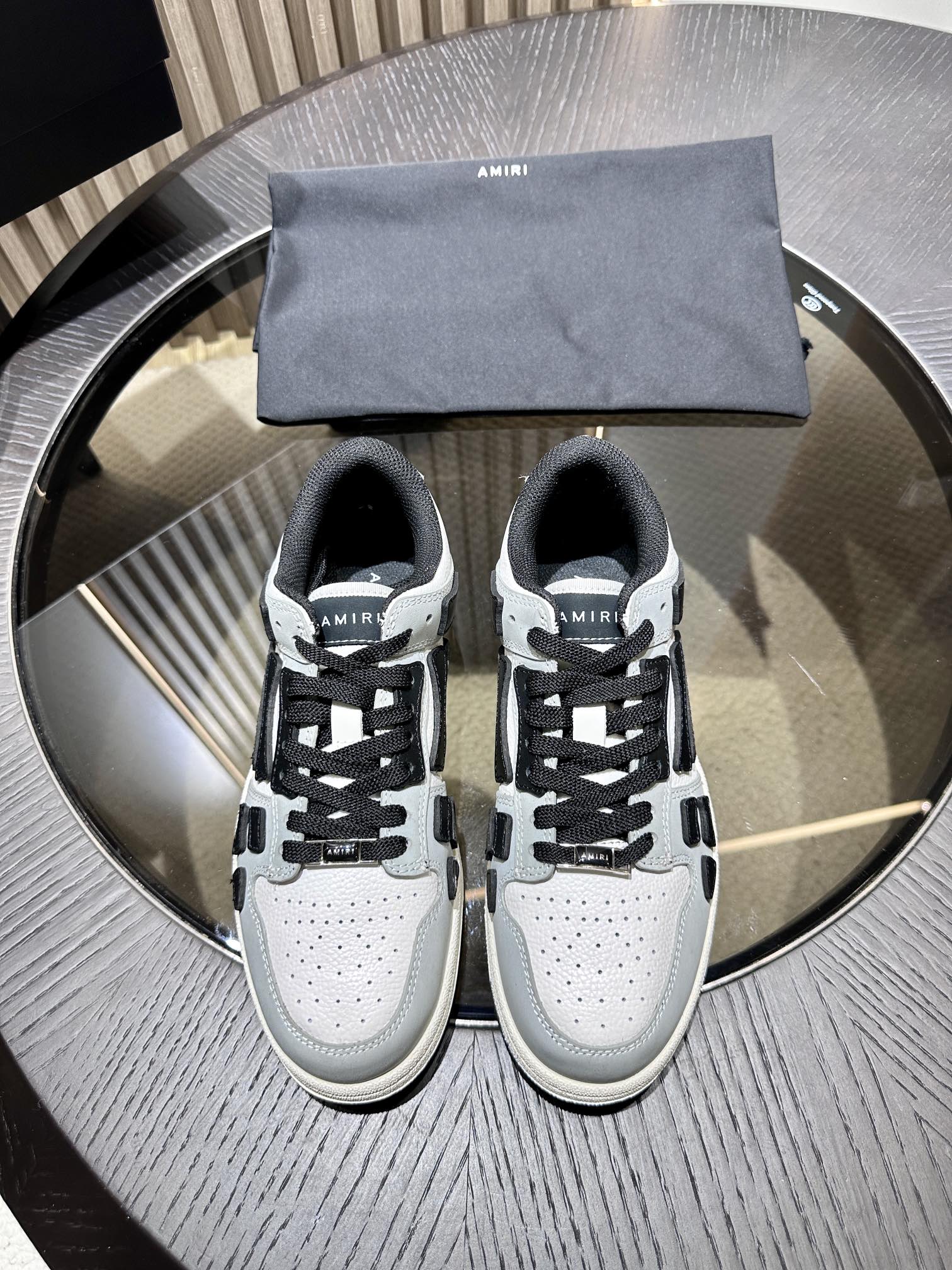 Amiri Leather Low-Top Fashion Sneakers - Casual Sports Shoes