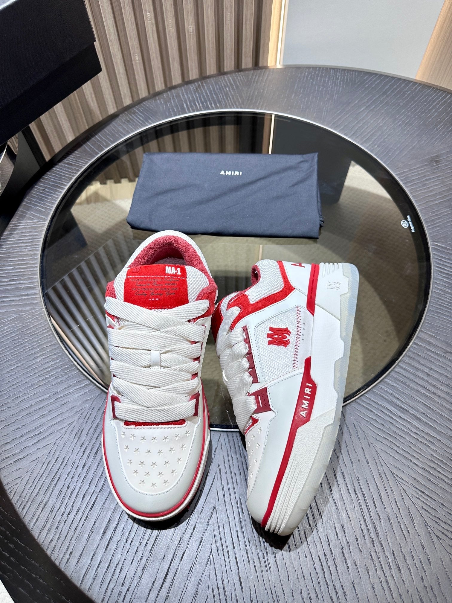 Men's Amiri Premium Leather Platform Mesh Shoes